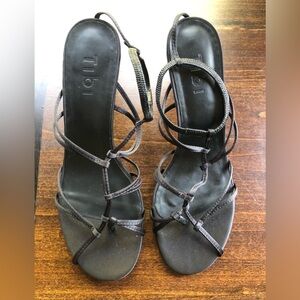 Tibi Black Satin Gavin Heel Sandal